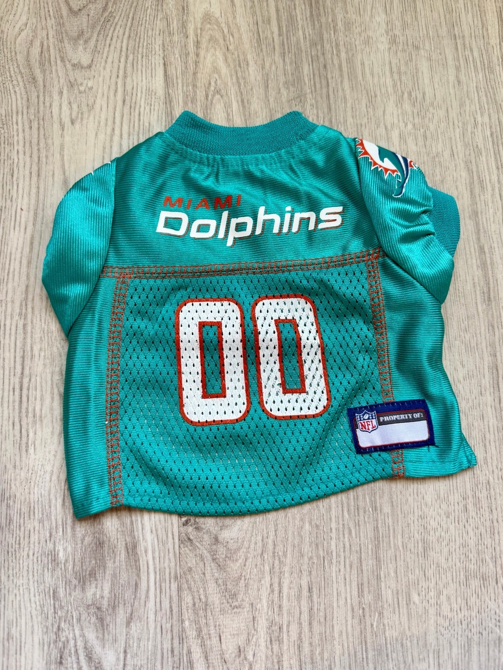 NFL - Miami Dolphins - Pet/Puppy Dog Football Jersey in Orange & Teal - size XS